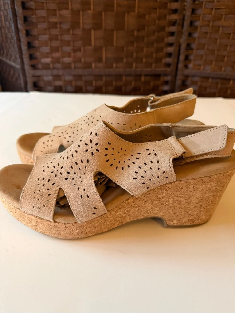Women’s Slingback Cork Wedge Sandal - Beige